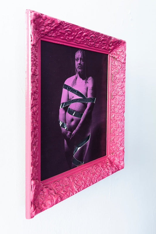 Tape Me Tender - Body Photograph Fine Art Print Pastel Magenta Paper