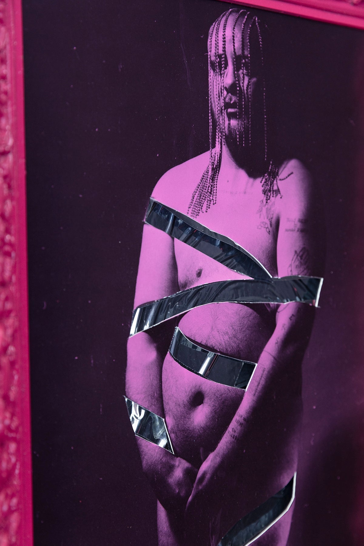 Tape Me Tender - Body Photograph Fine Art Print Pastel Magenta Paper