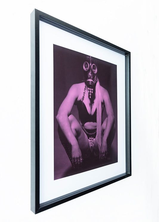 Unfiltered Pastel Magenta Fine Art Print of women in bdsm outfit